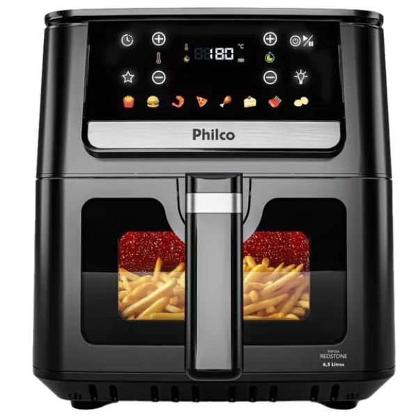 air fryer philco paf65a preto e inox 6,5l