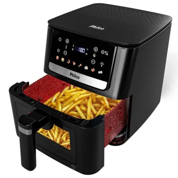 air fryer philco paf65a preto e inox 6,5l
