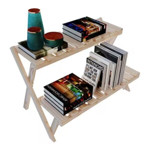 decoração de sala design floreira dupla dobravel marrom