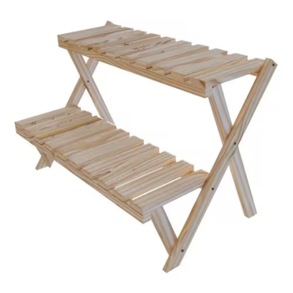 decoração de sala design floreira dupla dobravel marrom