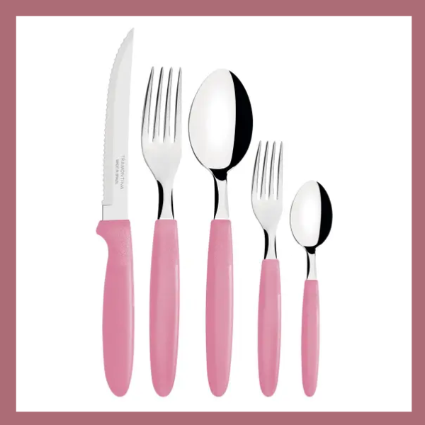 faqueiro tramontina ipanema 30 peças rosa