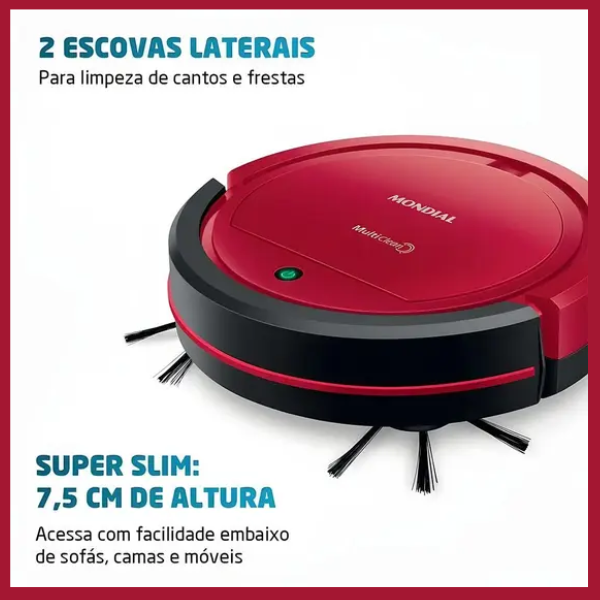 aspirador de po robô multi clean mondial rb 09 bivolt 30w