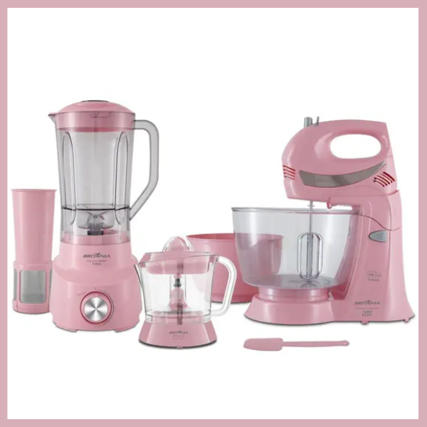kit cozinha 3 em 1 bkt51r batedeira, liquidificador e espremedor britânia